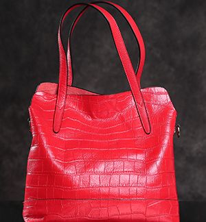 Black Textured Fray Trim Shopper Bag