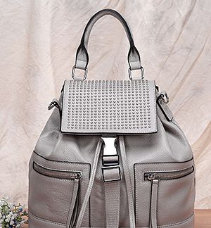 Khaki Suedette Panel Saddle Bag