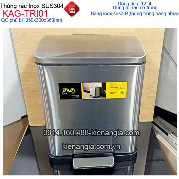 KAG-TRI01-Thung-rac-inox-vuong-12lit-co-tui-rac-trung-bang-inox-sus-304-KAG-TRI01-2