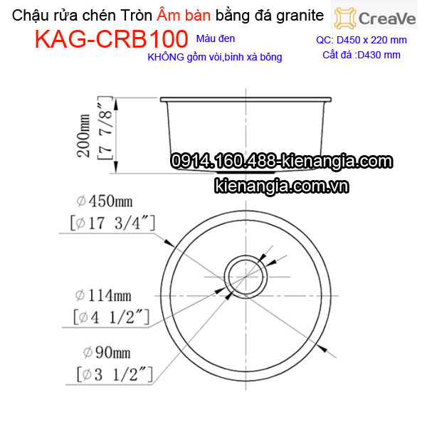 KAG-CRB100-Chau-rua-chen-da-granite-tron-am-ban-cao-cap-Creave-1-hoc-KAG-CRB100-kich-thuoc