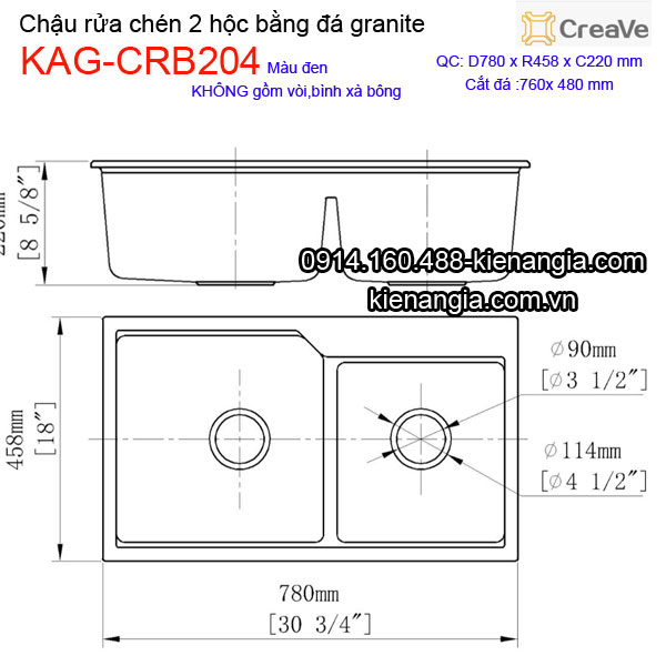 KAG-CRB204-Chau-rua-chen-da-granite-2-hoc-Creave-KAG-CRB204-kich-thuoc