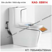 Bồn cầu 1 khối màu trắng viền đen KAG-XBM14