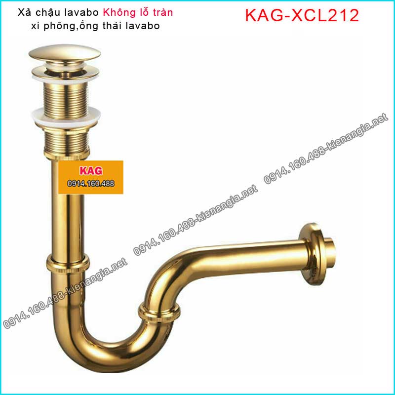 Xả kiếng,xả chậu lavabo Không lỗ tràn Vàng 24K KAG-XCL212