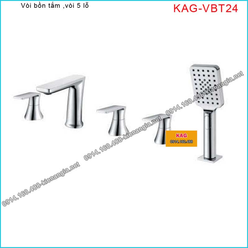 Vòi sen bồn tắm,vòi 5 lỗ KAG-VBT24