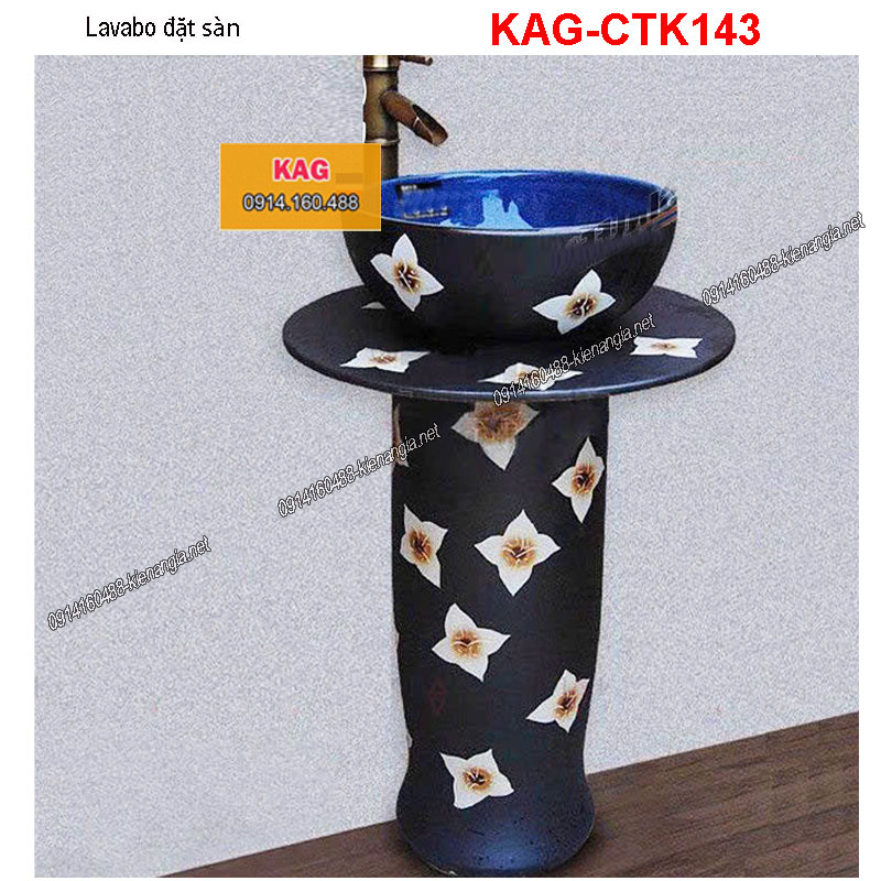 Chậu lavabo sân vườn  Đặt sàn hoa văn KAG-KAG-CTK143