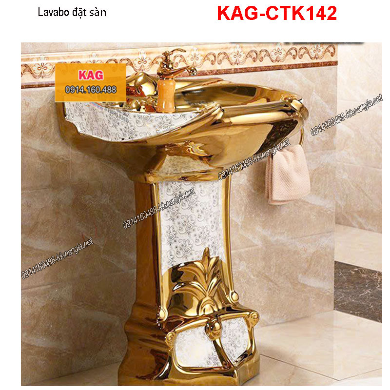 Chậu lavabo Đặt sàn hoa văn KAG-CTK142