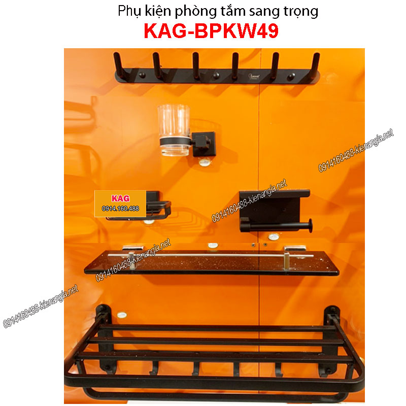 Phụ kiện phòng tắm đen sang trọng KAG-BPKW49