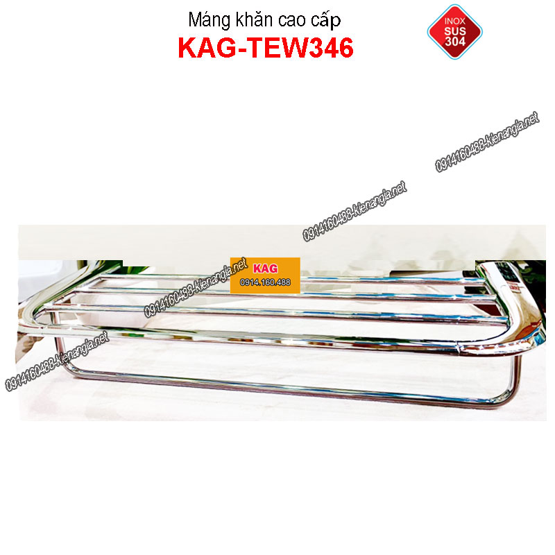 Kệ treo khăn,máng khăn tầng inox bóng KAG-TEW346