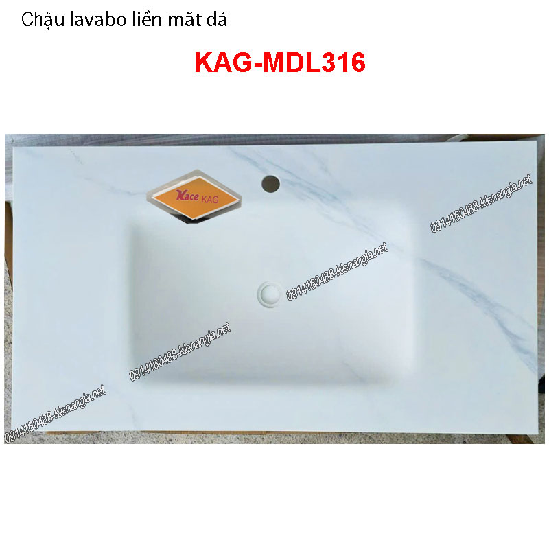 Chậu lavabo tràn viền mặt đá KAG-MDL316