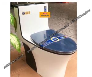 Bồn cầu 1 khối TRắng đen hiện đại KAG-XBM51