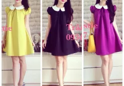 Đầm Thun Suông Dài Phối Màu