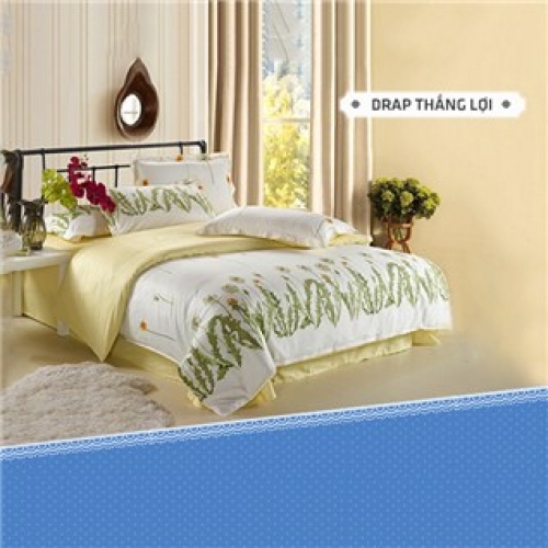 Bộ drap cotton cao cấp Thắng Lợi có mền - mẫu 3 (Loại 1)