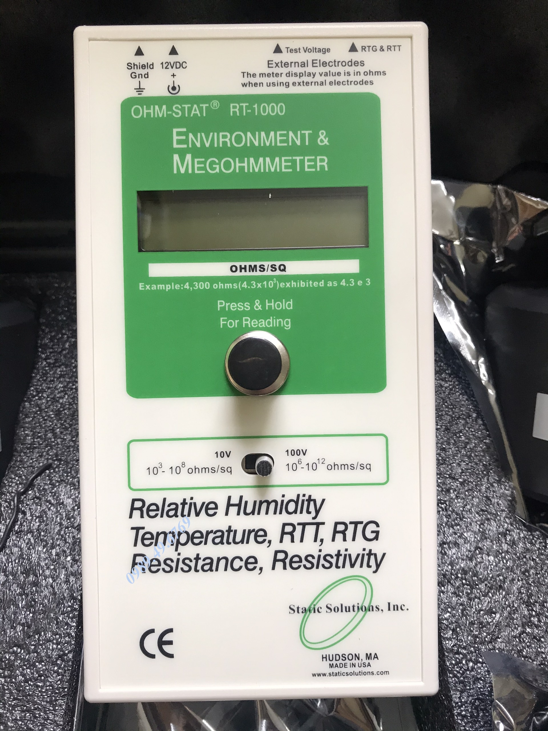 Máy đo điện trở bề mặt Ohm-Stat™ Static Solutions RT-1000