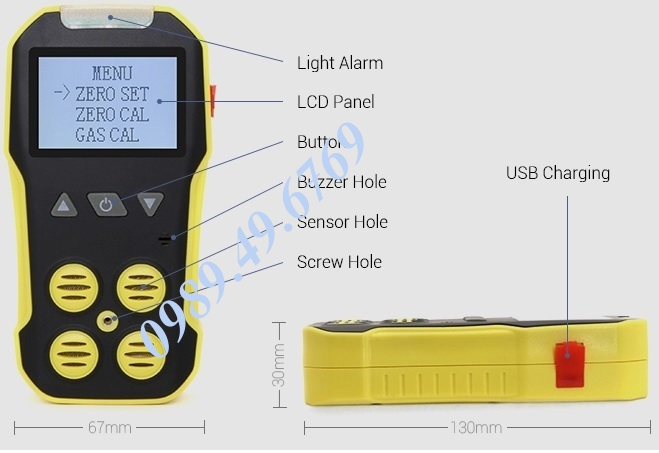 Máy dò đa khí CO, H2S, O2, LEL cầm tay BH-4A