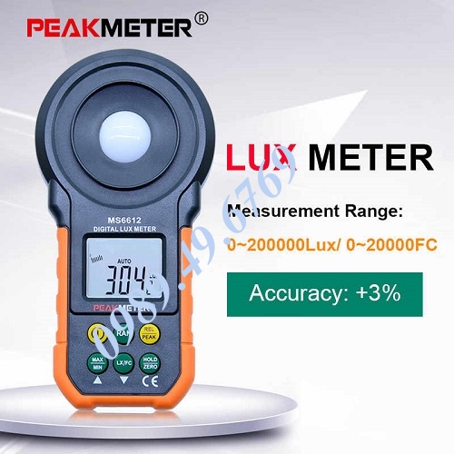 MÁY ĐO CƯỜNG ĐỘ ÁNH SÁNG PM6612 PEAKMETER