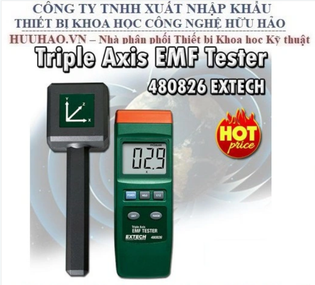 Máy đo điện từ trường 3 trục Extech 480826 (300Hz, 0-2000μTesla)