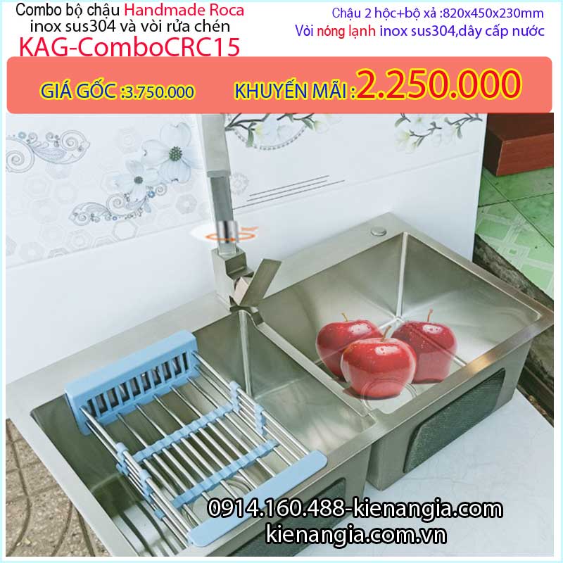 Combo trọn bộ chậu rửa chén và vòi KAG-ComboCRC15