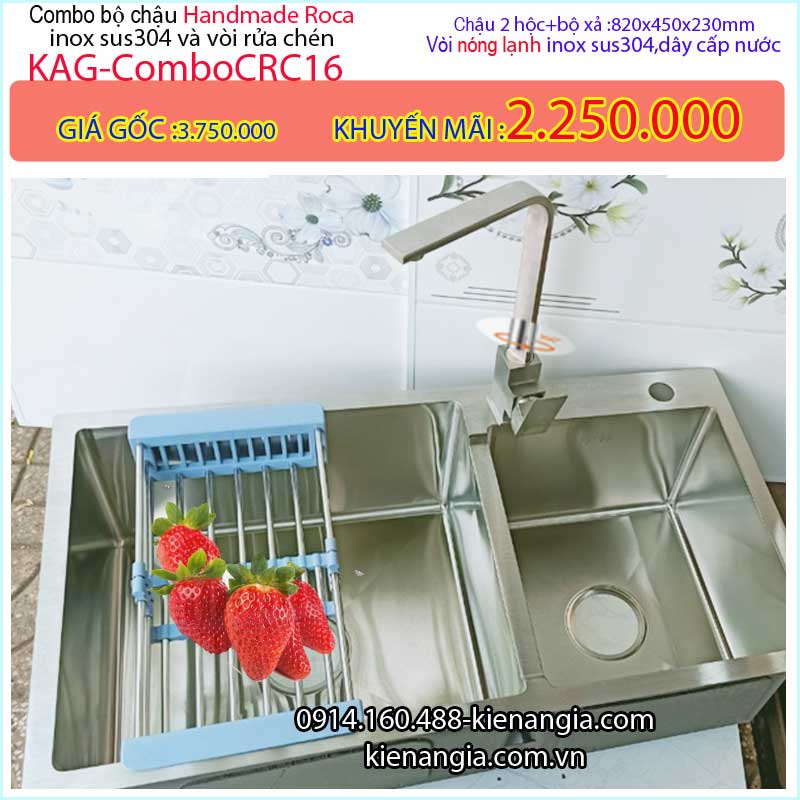 Combo trọn bộ chậu rửa chén và vòi KAG-ComboCRC16