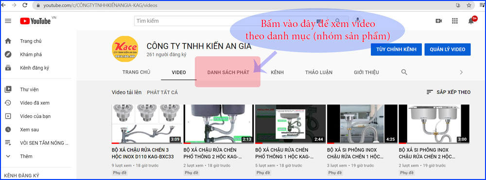 Sen video theo nhóm sản phẩm