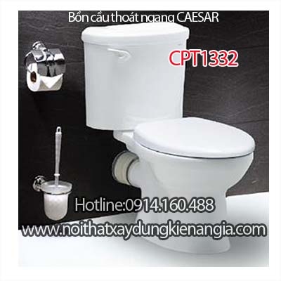 Bồn cầu bệt 2 khối thoát ngang CAESAR CPT1332