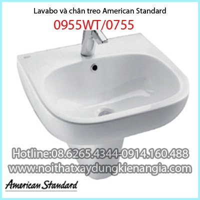 Lavabo và chân treo AMERICAN 0955WT/0755