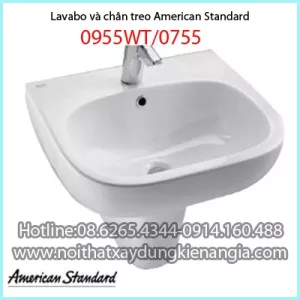Lavabo và chân treo AMERICAN 0955WT/0755