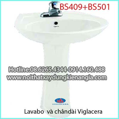Lavabo  và chân dài Viglacera BS409+BS501