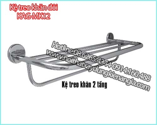 Giá treo khăn nhà tắm bằng inox 2 tầng KAG-MK12