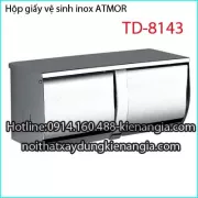 Hộp giấy vệ sinh đôi bằng inox 304 ATMOR TD 8143