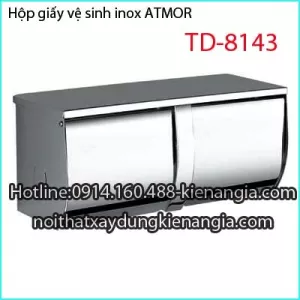 Hộp giấy vệ sinh đôi bằng inox 304 ATMOR TD 8143