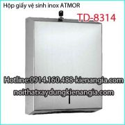 Hộp giấy vệ sinh inox sus304 ATMOR TD 8314