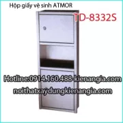 Hộp giấy vệ sinh âm tường ATMOR TD8332S