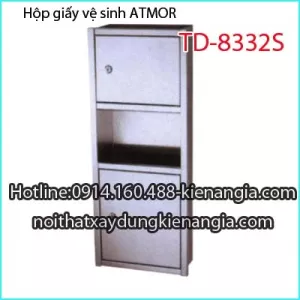 Hộp giấy vệ sinh âm tường ATMOR TD8332S