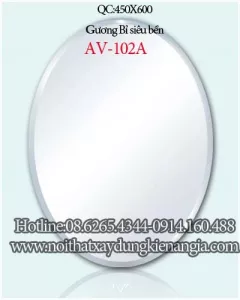Gương kính oval Tân An Vinh 450x600 AV102A