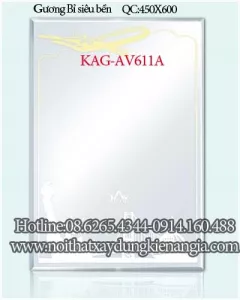 Gương Bỉ sơn hoa văn mờ 450x600 KAG-AV611A