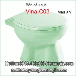 Bồn cầu cụt giá rẻ màu xanh ngọc KAG-C03