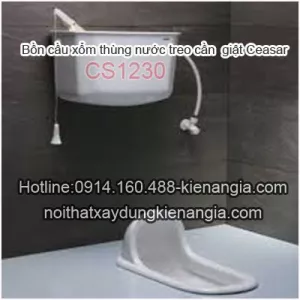 Bồn cầu xổm thùng nước treo Caesar CS1230 trọn bộ