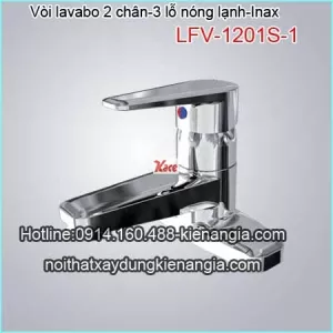 Vòi lavabo 2 chân,vòi 3 lỗ Inax KAG-LFV1201S-1
