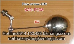 Phao cơ bồn nước Inox O34-KAG-PC08 có điều chỉnh ren ngoài D34