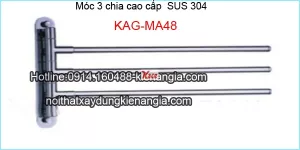 Móc 3 chia Sus 304,Máng khăn 3 chia KAG-MA48