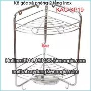 Kệ góc xà phòng 2 tầng giá rẻ bằng inox KAG-XP19