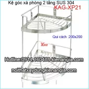 Kệ góc xà phòng 2 tầng SUS 304 KAG-XP21