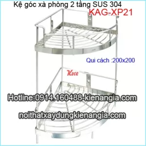 Kệ góc xà phòng 2 tầng SUS 304 KAG-XP21