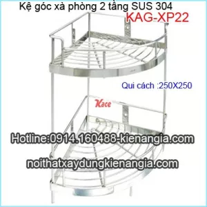 Kệ góc xà phòng 2 tầng SUS 304 KAG-XP22