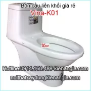 Bàn cầu 1 khối giá rẻ Vina-K01