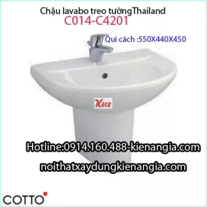 Chậu lavabo chân treo Thailand Cotto-C014-4201