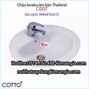 Lavabo âm bàn Thailand Cotto-C007