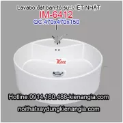 Lavabo đặt bàn,tô sứ Việt Nhật IM-6412