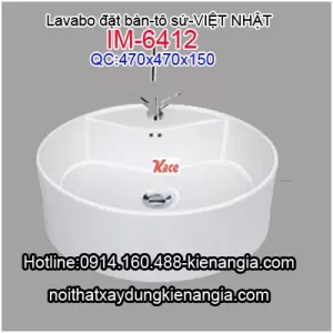 Lavabo đặt bàn,tô sứ Việt Nhật IM-6412