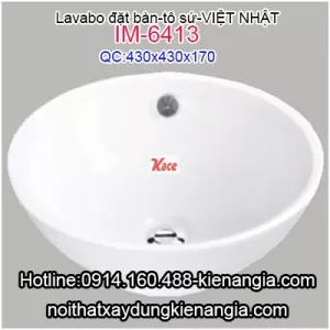 Lavabo đặt bàn,tô sứ Việt Nhật,chậu nail IM-6413